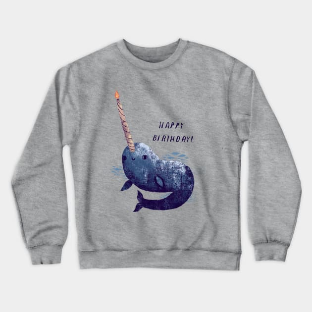 narwhal birthday Crewneck Sweatshirt by Louisros